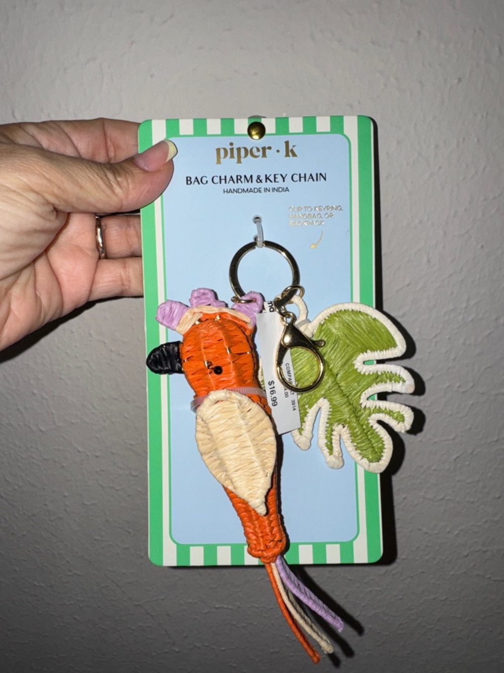 piper·k Multicolor Parrot Bag Charm & Key Chain